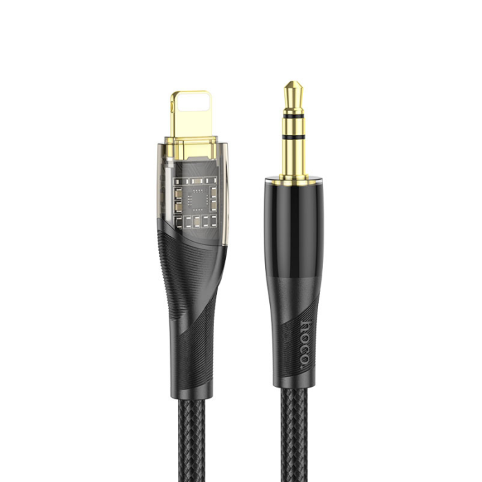 Кабель aux Hoco UPA25 (black) 3,5мм to Lightning, 1м