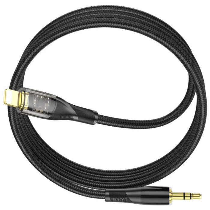 Кабель aux Hoco UPA25 (black) 3,5мм to Lightning, 1м