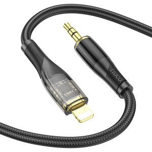 Кабель aux Hoco UPA25 (black) 3,5мм to Lightning, 1м