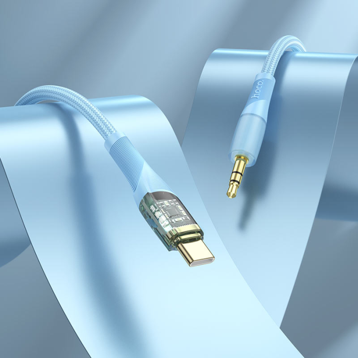 Кабель aux Hoco UPA25 (blue) 3,5мм to Type-C, 1м