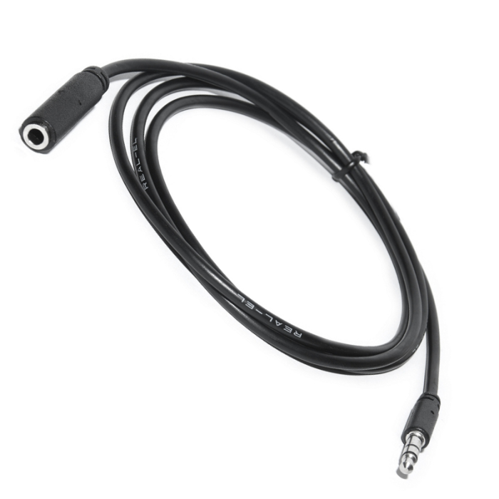Кабель aux REAL-EL Audio Pro 3.5mm M – 3.5mm F (black) подовжувач, 1м