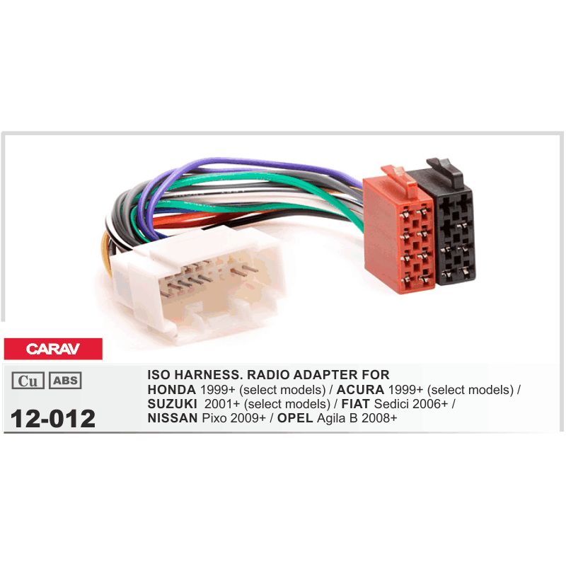 Перехідник ISO Carav 12-012 для Honda, Acura, Suzuki, Fiat, Nissan, Opel