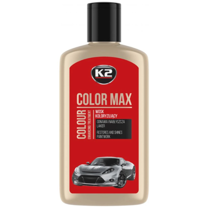 Полироль K2 Color Max Red для кузова восковой красный (K020RED) 250мл