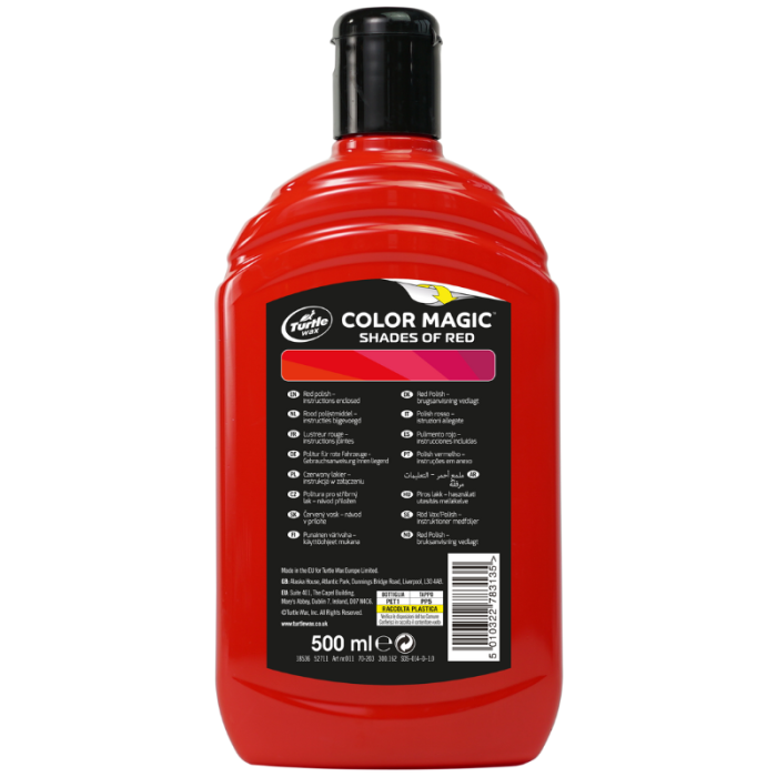Поліроль Turtle Wax Color Magic Red для кузова червона (52711) 500мл