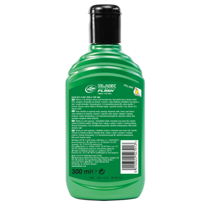 Поліроль-реставратор (чорніння) Turtle Wax BLACK IN A FLASH для шин та чорного пластику (52855) 300мл