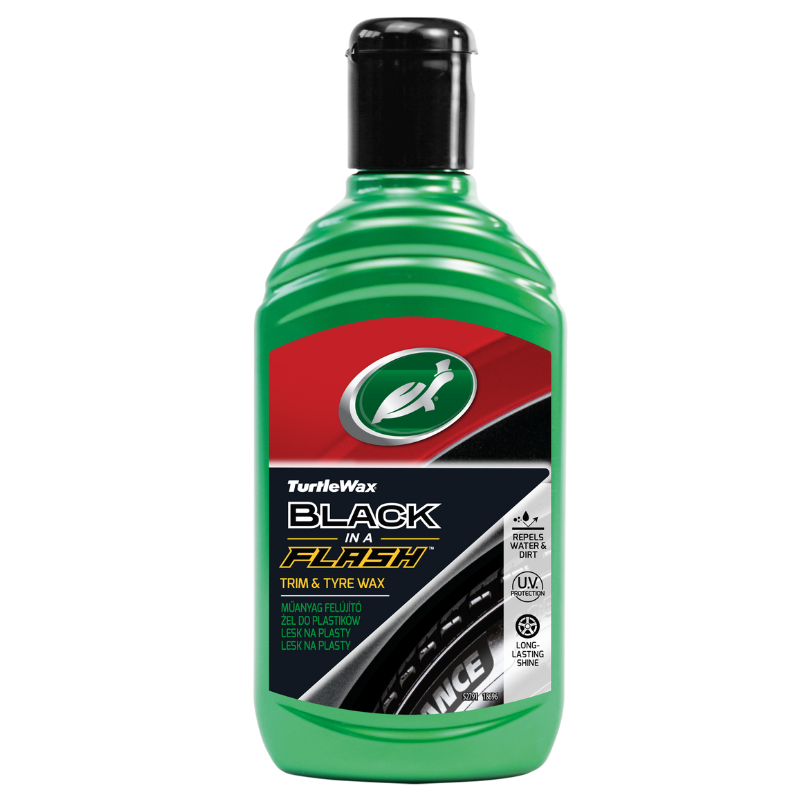Поліроль-реставратор (чорніння) Turtle Wax BLACK IN A FLASH для шин та чорного пластику (52855) 300мл