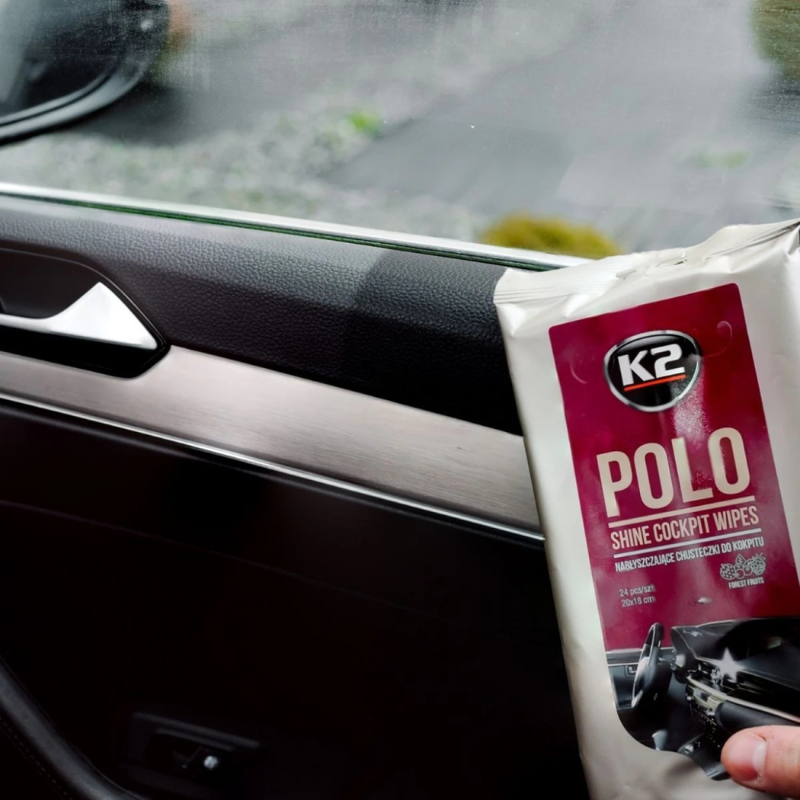 Салфетки влажные K2 Polo Shine для очистки приборной панели и пластиковых деталей глянцевые (K420) 24шт