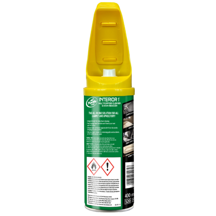 Очисник текстилю Turtle Wax INTERIOR 1 зі щіткою (52799) 400 мл