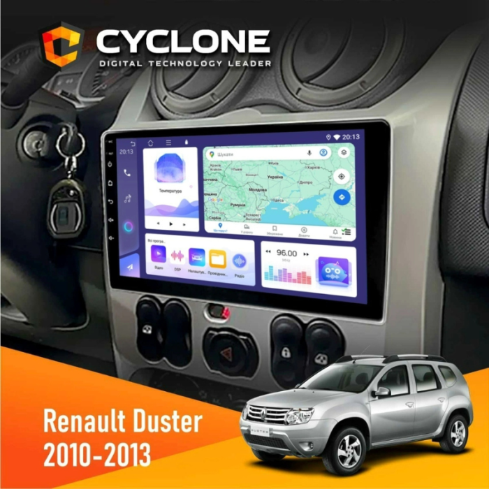 Штатная магнитола Renault Duster (2010-2013) без поддержки кнопок на руле