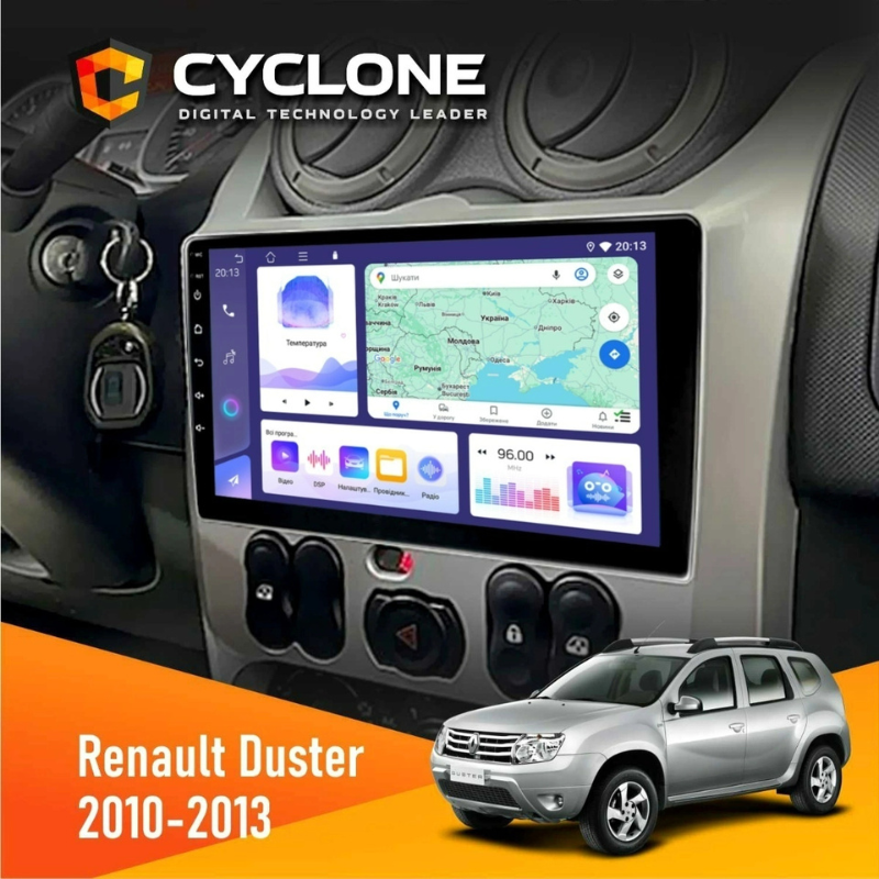Штатная магнитола Renault Duster (2010-2013) без поддержки кнопок на руле