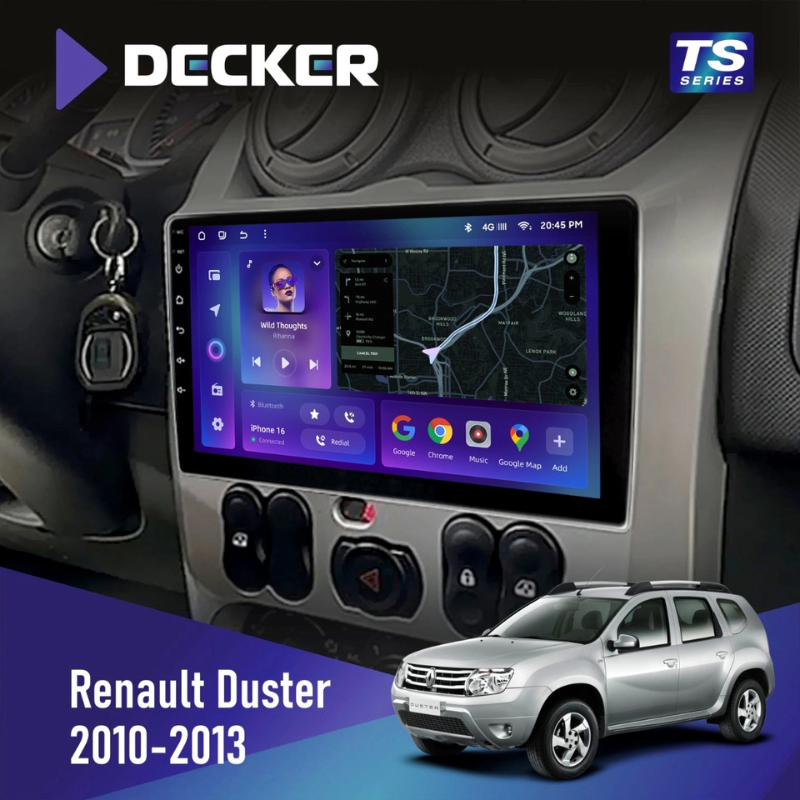 Штатная магнитола Renault Duster (2010-2013) без поддержки кнопок на руле