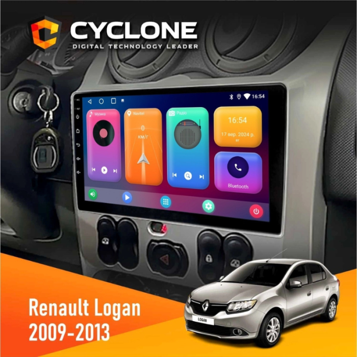 Штатная магнитола Renault Logan (2009-2013) без поддержки кнопок на руле
