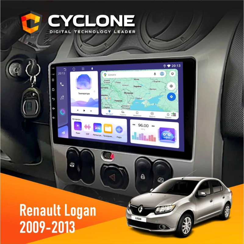 Штатная магнитола Renault Logan (2009-2013) без поддержки кнопок на руле