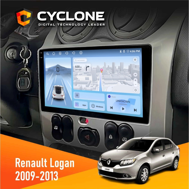 Штатная магнитола Renault Logan (2009-2013) без поддержки кнопок на руле