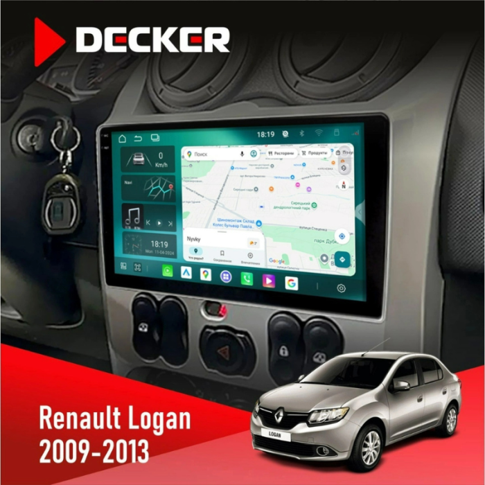 Штатная магнитола Renault Logan (2009-2013) без поддержки кнопок на руле