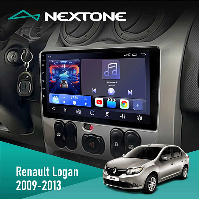 Штатна магнітола Renault Logan (2009-2013) без підтримки кнопок на кермі