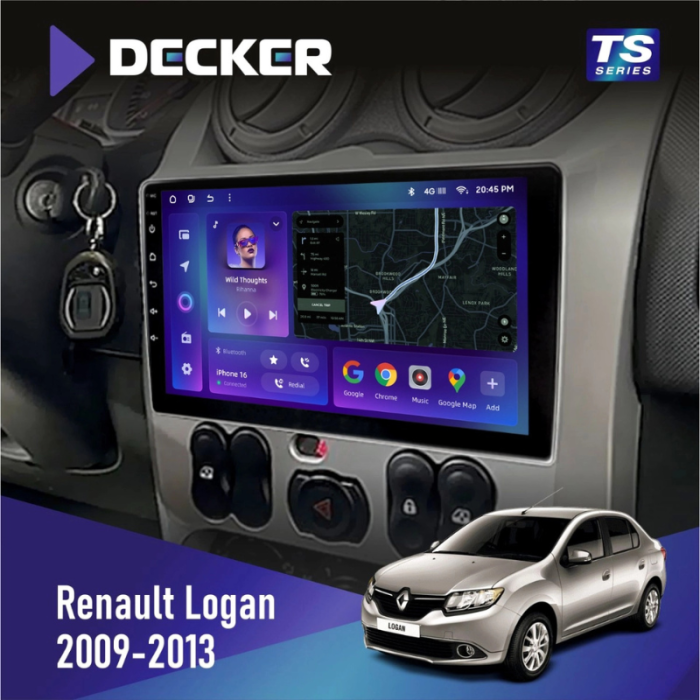 Штатная магнитола Renault Logan (2009-2013) без поддержки кнопок на руле