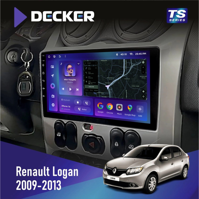 Штатная магнитола Renault Logan (2009-2013) без поддержки кнопок на руле