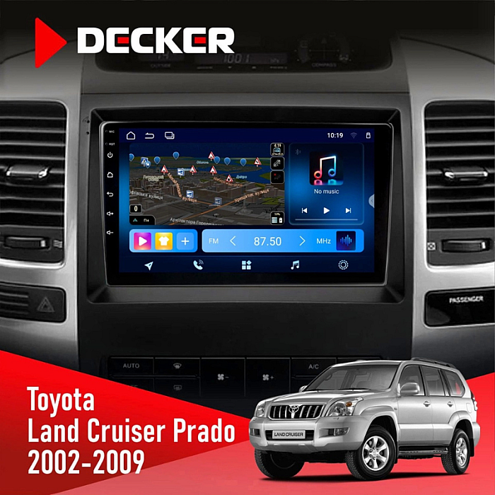 Штатная магнитола Toyota Land Cruiser Prado (2002-2009) для авто без усилителя звука