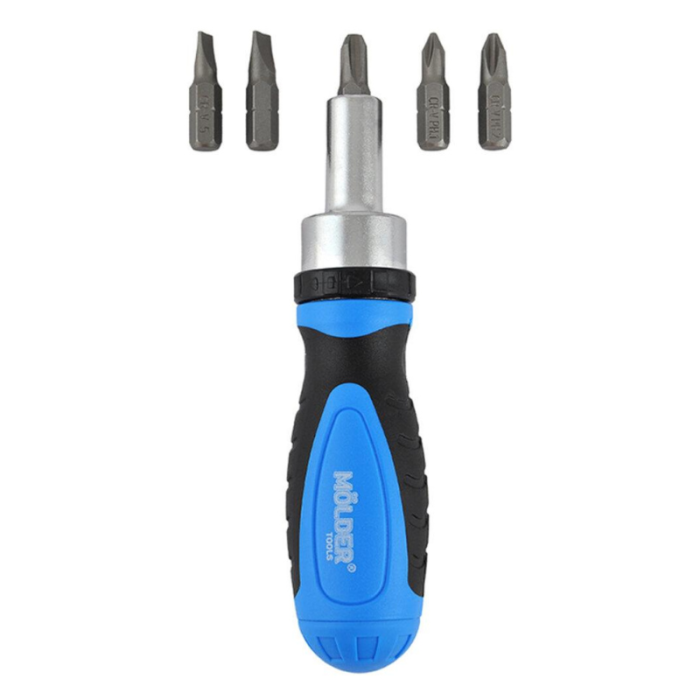 Викрутка реверсивна Molder (MT32305) з комплектом насадок 5 в 1