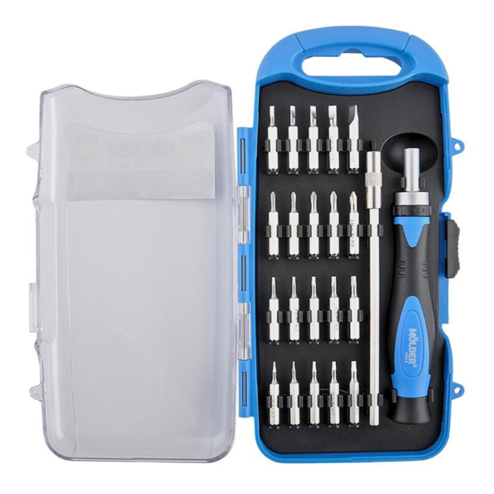 Отвертка реверсивная Molder (MT32322) с комплектом насадок для точных работ 20 в 1