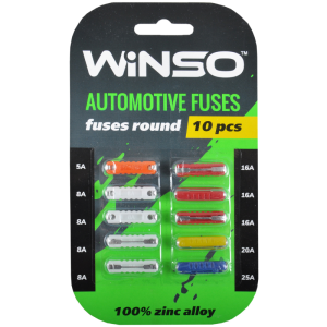 Набір запобіжників (10шт) WINSO round циліндричні (155300)