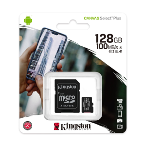 Карта пам’яті microsd Kingston microSDXC 128Gb Canvas Select Plus з перехідником