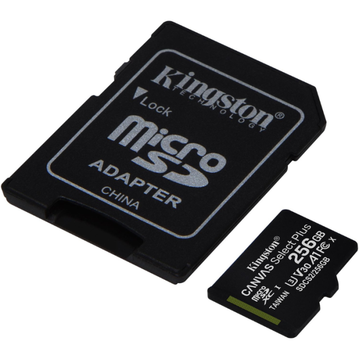 Карта пам’яті microsd Kingston microSDXC 256Gb Canvas Select Plus з перехідником