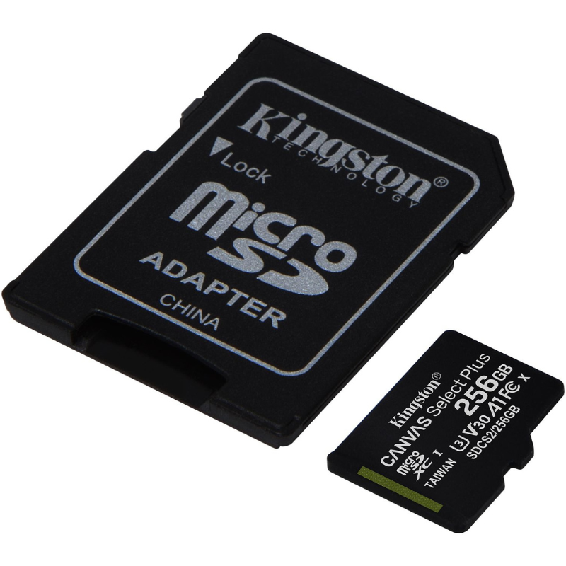 Карта памяти microsd Kingston microSDXC 256Gb Canvas Select Plus с переходником