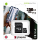 Карта памяти microsd Kingston microSDXC 256Gb Canvas Select Plus с переходником
