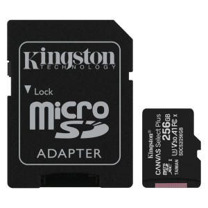 Карта памяти microsd Kingston microSDXC 256Gb Canvas Select Plus с переходником
