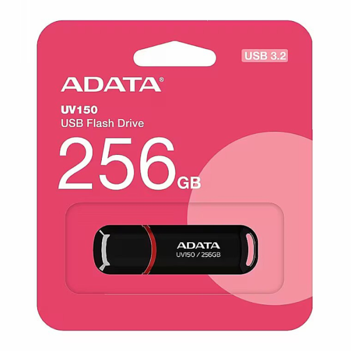 Флешка Adata UV150 256Gb USB 3.2 black (AUV150-256G-RBK)