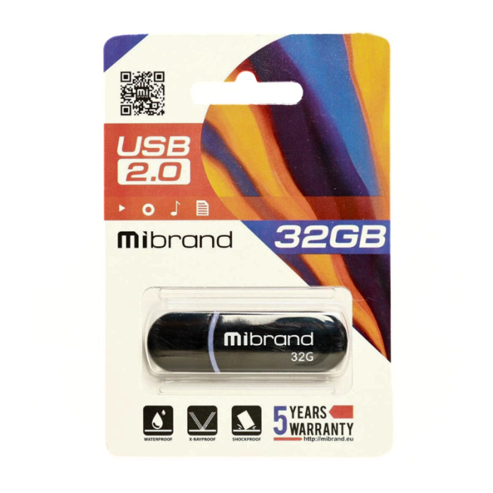 Флешка Mibrand Panther 32 Gb USB 2.0 black (MI2.0/PA32P2B)