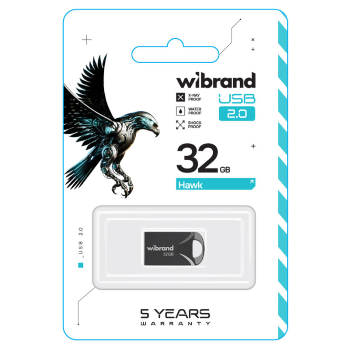 Флешка Wibrand Hawk 32Gb USB 2.0 black