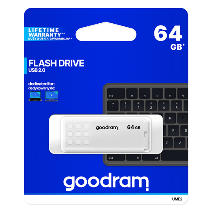 Флешка Goodram UME2 64Gb USB 2.0 white (UME2-0640W0R11)