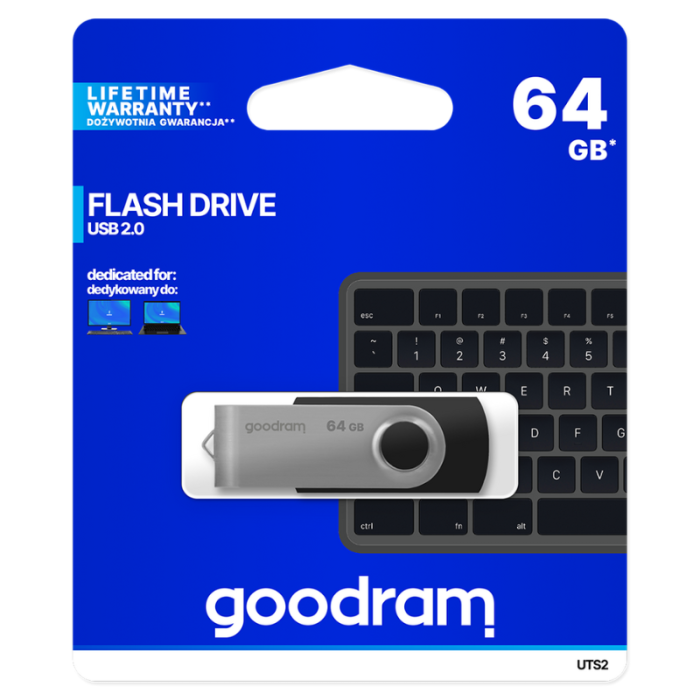 Флешка Goodram UTS2 64Gb USB 2.0 black (UTS2-0640K0R11)