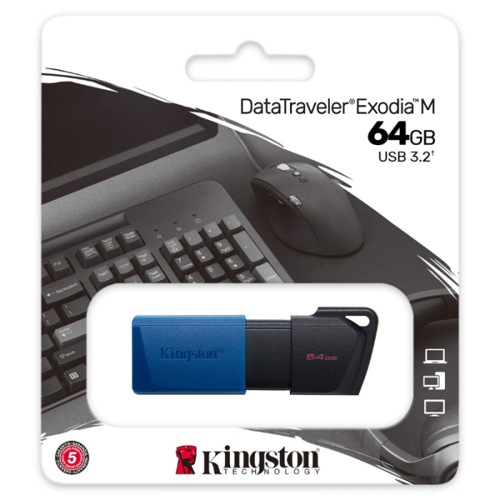 Флешка Kingston DataTraveler Exodia M 64Gb USB 3.2 black/blue (DTXM/64GB)