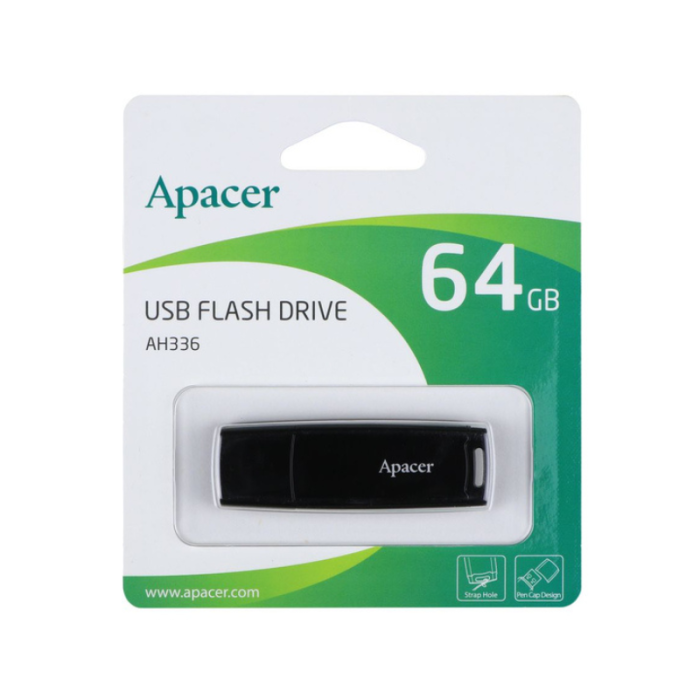 Флешка Apacer AH336 64Gb USB 2.0 black (AP64GAH336B-1)