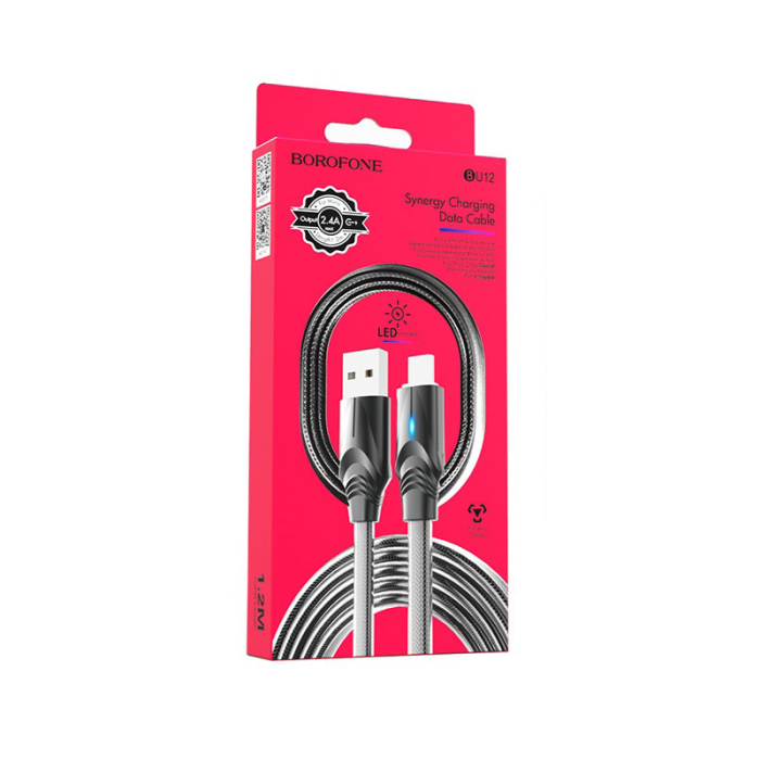 Кабель Borofone BU12 Synergy (black) USB to microUSB, 1м