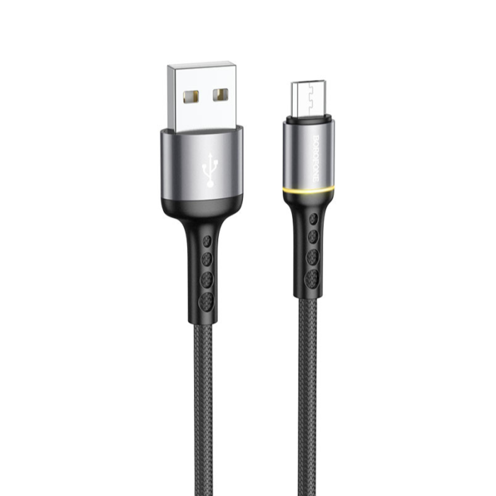 Кабель Borofone BU33 Color ring (black) USB to microUSB, 1м
