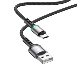 Кабель Borofone BU33 Color ring (black) USB to microUSB, 1м