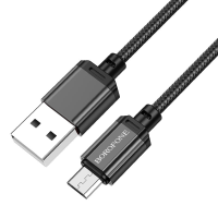 Кабель Borofone BX87 Sharp (black) USB to microUSB, 1м