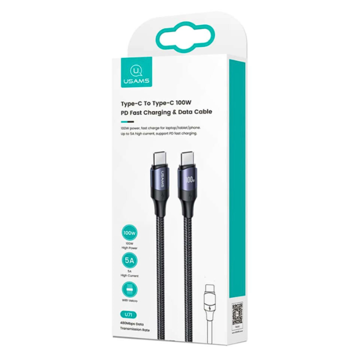 Кабель Usams US-SJ524 U71 Type-C to Type-C, 1,2м