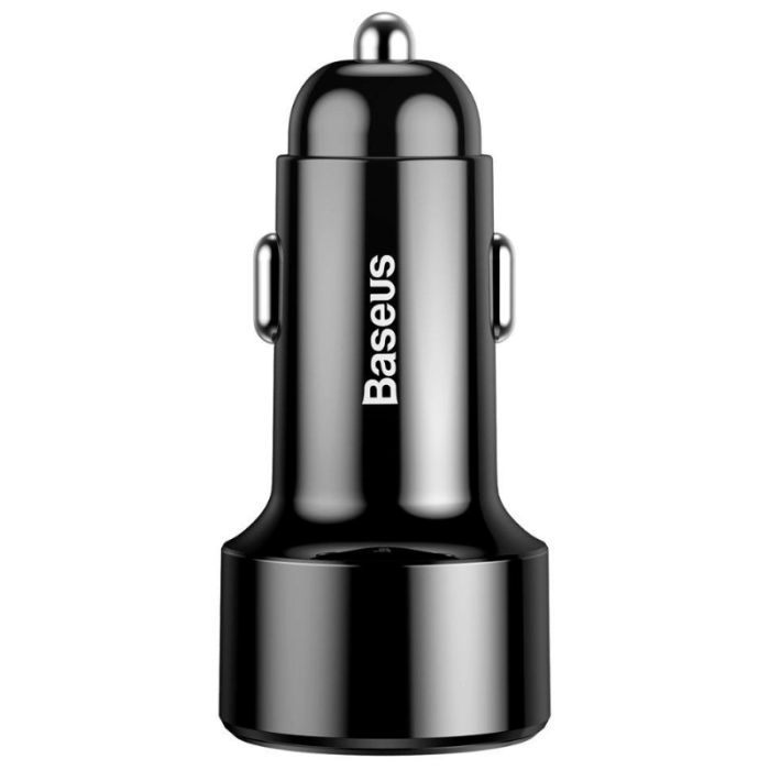 Автомобільний зарядний пристрій Baseus CCMLC20A-01 Black 2USB з вольтметром