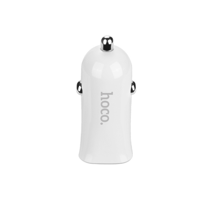 Автомобильное зарядное устройство Hoco Z12 White с кабелем USB - microUSB