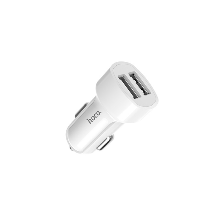 Автомобільний зарядний пристрій Hoco Z2A White з кабелем USB - microUSB