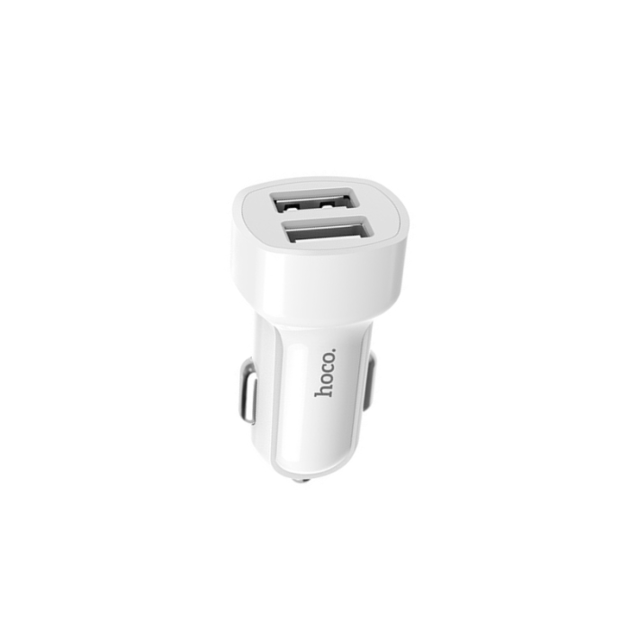 Автомобільний зарядний пристрій Hoco Z2A White з кабелем USB - microUSB