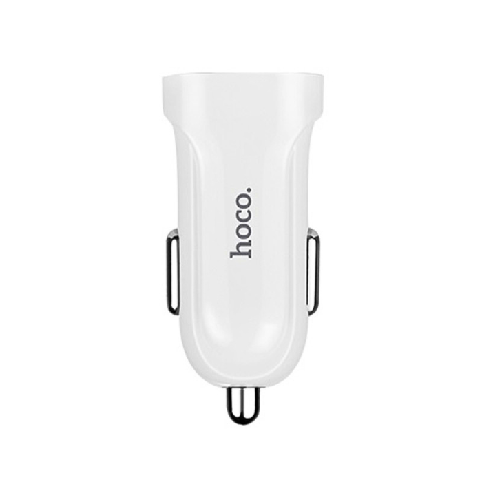 Автомобільний зарядний пристрій Hoco Z2 White з кабелем USB - Lightning