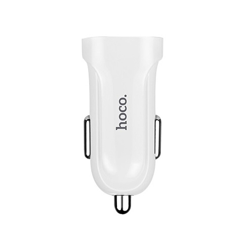 Автомобильное зарядное устройство Hoco Z2 White с кабелем USB - Lightning
