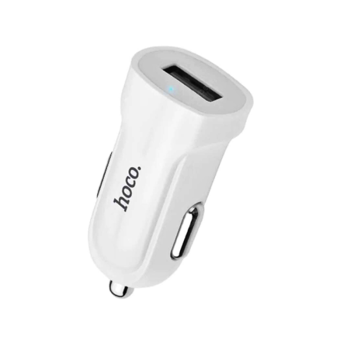 Автомобільний зарядний пристрій Hoco Z2 White з кабелем USB - Lightning